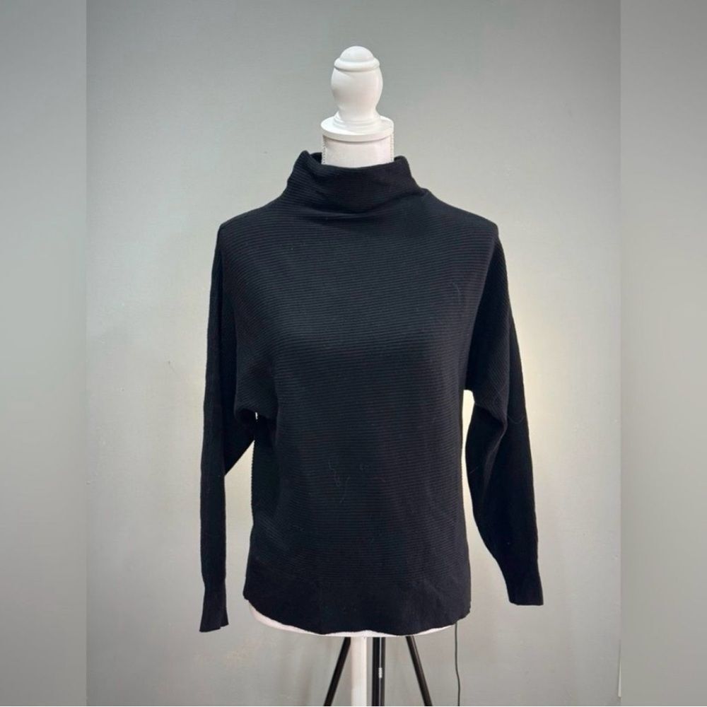 SALE! Black Magaschoni Ribbed Dolman Sweater Size S EUC